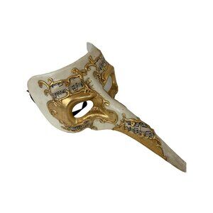 VTG Handmade Casanova Long Nose Venetian Mask Masquarade Music Gold  N10103